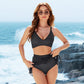🔥👙Damski komplet bikini z wysokim stanem i dekoltem w szpic