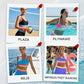 🔥🎁Nowość: 50% RABATU🔥🌼 Trzyczęściowy sportowy komplet bikini z nylonu w blokach kolorystycznych – wysoki stan z efektem wyszczuplającym brzuch 👙