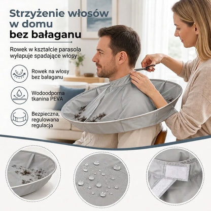 ✂️ 50% ZNIŻKI! 💇 Szara peleryna fryzjerska dla dorosłych – oddychająca i bezzapachowa, do strzyżenia i farbowania ✨