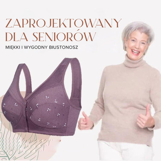 Projekt dla seniorów Bawełniany biustonosz z zapięciem z przodu