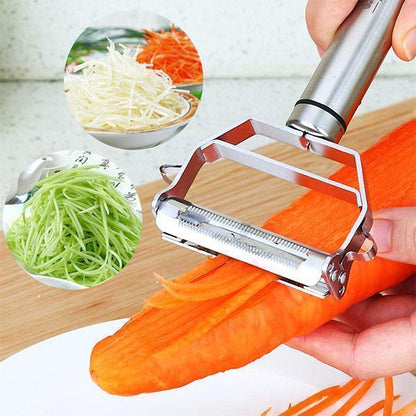 🔪✨Wielofunkcyjna obieraczka i tarka 2w1 ze stali nierdzewnej