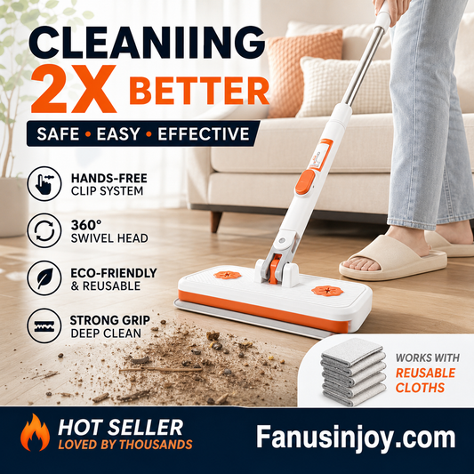 🔥Ograniczona Czasowo Promocja -50%！✨️Maksymalna Siła Czyszczenia！Wielofunkcyjny Płaski Mop Bezdotykowy z Klipsem