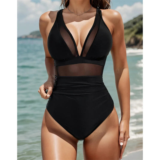 Siateczkowy kostium kąpielowy Tummy Tuck