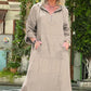 👗 Elegancka sukienka oversize z kapturem - długie rękawy i trendowe rozcięcie