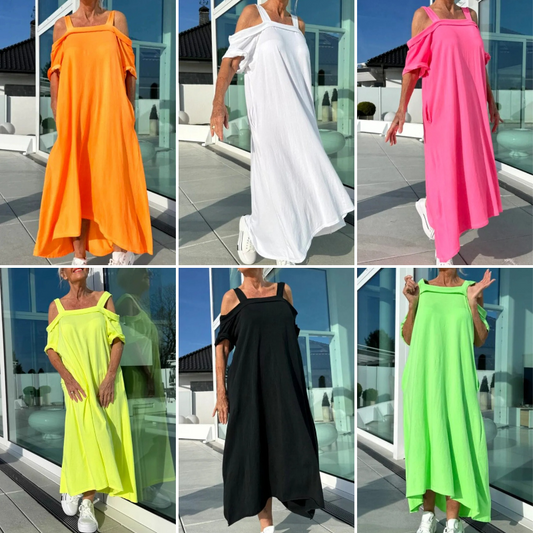 👗Damska sukienka maxi z odkrytymi ramionami
