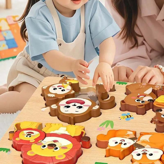🔥 Edukacyjne drewniane puzzle 3D💖