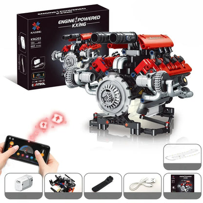 Model silnika V8 do samodzielnego montażu / w pełni przegubowy