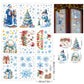 Zestaw brokatowych naklejek na okna z motywem świątecznym (9 sztuk)