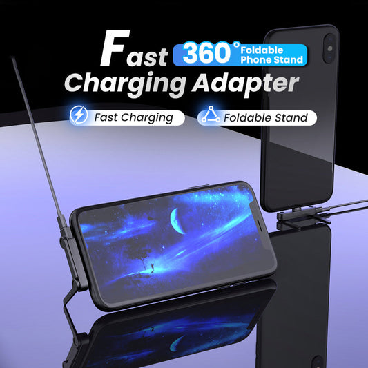 🎉1+1 GRATIS🎁Adapter szybkiego ładowania z 360° składaną podstawką na telefon ⚡📱🔄✨