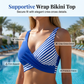 Dwuczęściowy kostium kąpielowy bikini w blokach kolorystycznych i paski