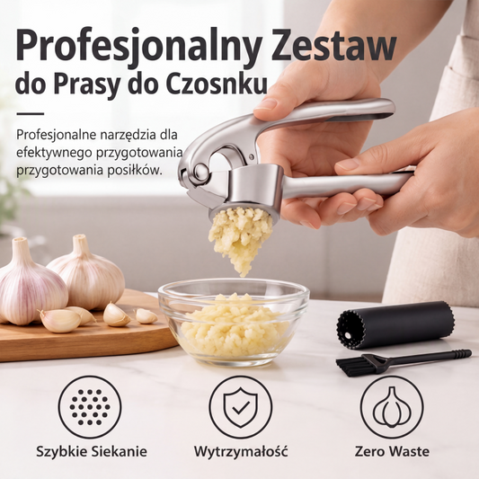Prasa do czosnku Premium z miękkim, ergonomicznym uchwytem ułatwiającym wyciskanie