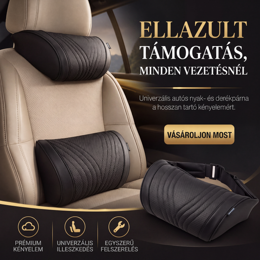 🚗 Zestaw poduszek samochodowych klasy premium: zagłówek + poduszka lędźwiowa
