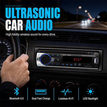 🎵🚗 Radio samochodowe Bluetooth 5.0 z dwoma portami USB i zestawem głośnomówiącym