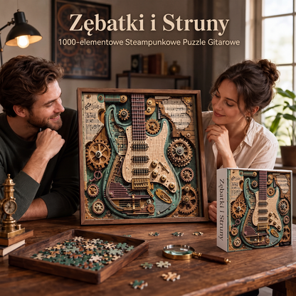 Kreatywna układanka 3D w stylu steampunkowym – gitara