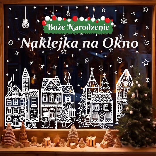 🎅🎄Zestaw naklejek okiennych z wioską świąteczną